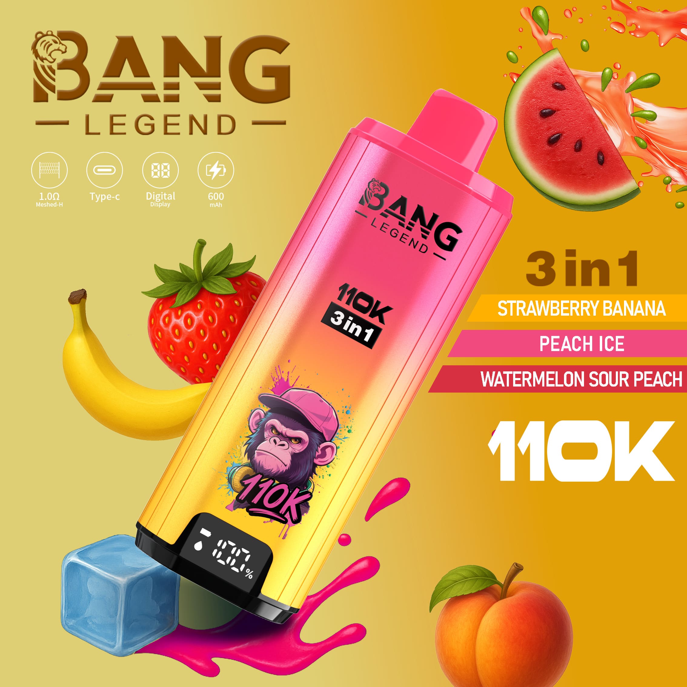 Bang Legend 110000 口 3 合 1 口味 – 一次性电子烟，性能卓越，口味多样！ - obrazek 8