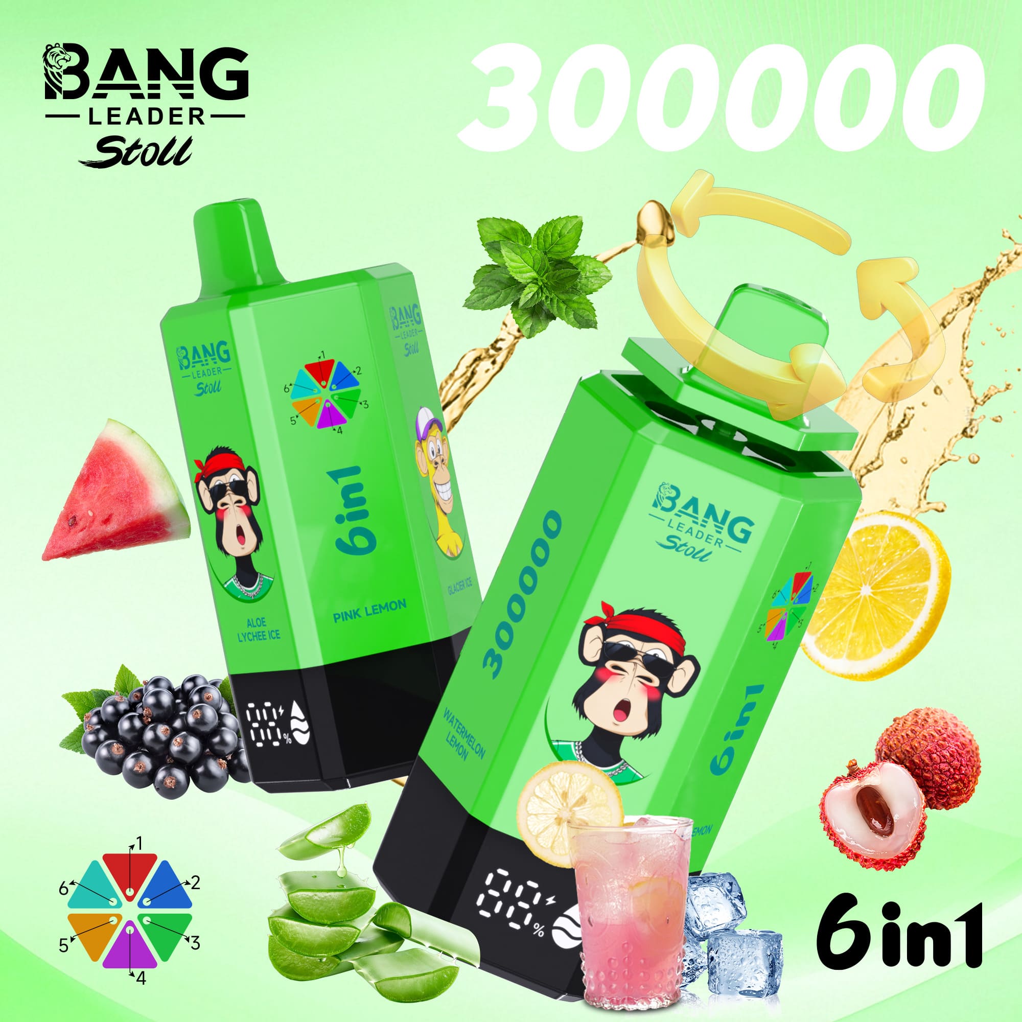 Bang Leader 30万口一次性电子烟 6合1 - obrazek 2