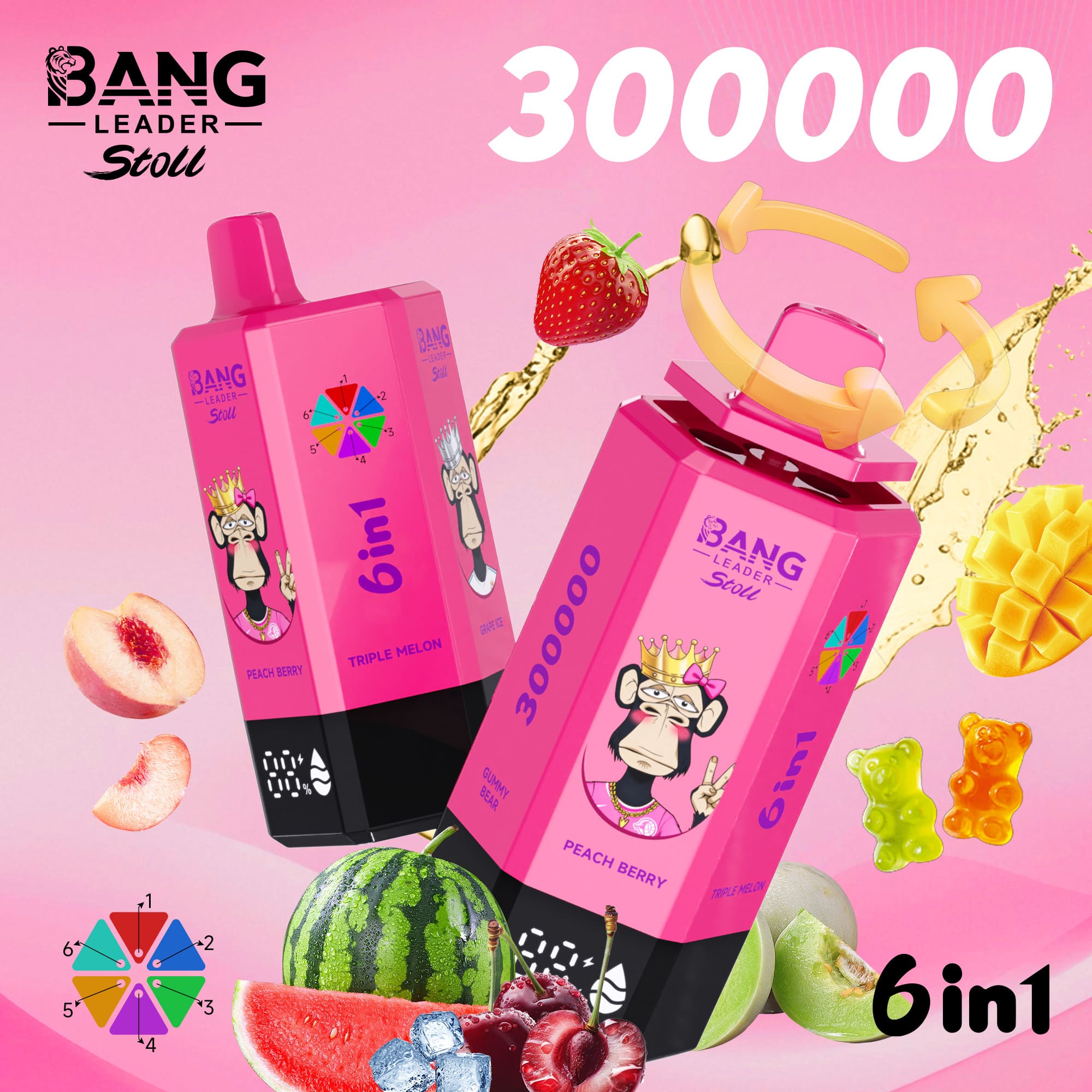Bang Leader 30万口一次性电子烟 6合1 - obrazek 6